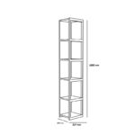 Βιβλιοθήκη Texas δρυς μαύρο μελαμίνη μεταλλικός σκελετός 33 7x29 5x180εκ ed1744 - Image 2