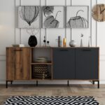 Μπουφέ Dafni καρυδί ανθρακί 180x45x80cm ed1751 - Image 5