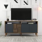 Μπουφέ Pavia καρυδί ανθρακί 160x35x78 6cm μελαμίνη ed1753 - Image 4