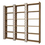 Βιβλιοθήκη City 3 καρυδί άσπρη 184 6x24 2x170cm ed1755 - Image 3