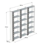 Βιβλιοθήκη City 3 καρυδί άσπρη 184 6x24 2x170cm ed1755 - Image 2