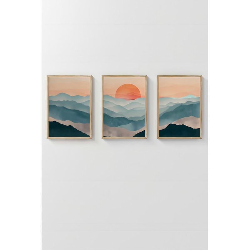 17612_0-800x800 Πίνακας με κορνίζα 3 τεμάχια Sun 33x48εκ ed17612 - Image 1