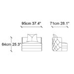 Πολυθρόνα Hilal κρέμ ξύλο βελούδινο ύφασμα 95x71x64εκ ed1762 - Image 2