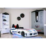 Κρεβάτι αυτοκινήτου Mac άσπρο μελαμίνη 130x235x60εκ ed1764