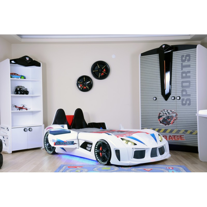 1764_0-800x800 Κρεβάτι αυτοκινήτου Mac άσπρο μελαμίνη 130x235x60εκ ed1764 - Image 1