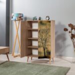 PIANETA ΠΑΠΟΥΤΣΟΘΗΚΗ OAK ΜΕΛΑΜΙΝΗ 80x36xH127cm ed1765 - Image 4