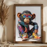 Πίνακας MDF με κορνίζα Monkey 35x47x3 5εκ ed17675