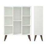 Βιβλιοθήκη Link άσπρο καρυδί μελαμίνη 91x29 5x113 6εκ ed1767 - Image 4