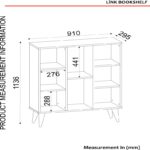 Βιβλιοθήκη Link άσπρο καρυδί μελαμίνη 91x29 5x113 6εκ ed1767 - Image 2