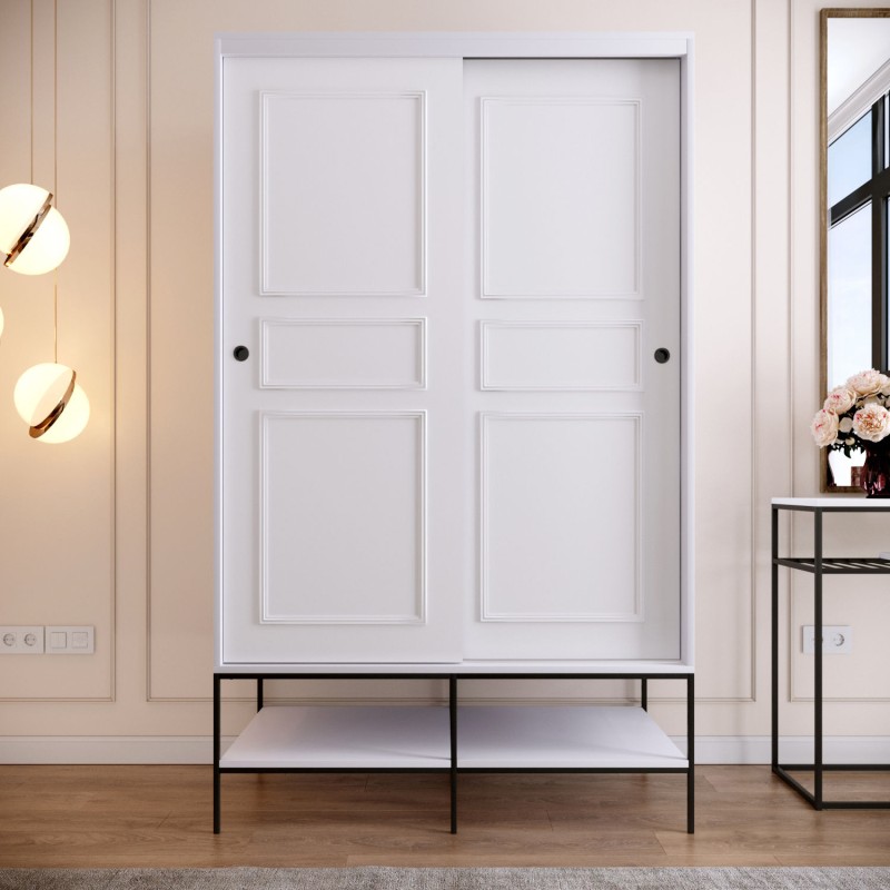 1773_0-800x800 Ντουλάπα Martin συρόμενη άσπρη μελαμίνη 126x57x200cm ed1773 - Image 1