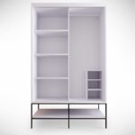 Ντουλάπα Martin συρόμενη άσπρη μελαμίνη 126x57x200cm ed1773 - Image 5