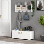 Κρεμάστρα ραφιέρα λευκή 75 6x22x35cm ed1774 - Image 5