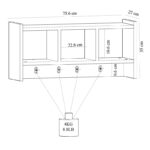 Κρεμάστρα ραφιέρα λευκή 75 6x22x35cm ed1774 - Image 2