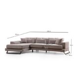 Γωνιακός καναπές Frido Left γκρι 190x308cm ed1778 - Image 2