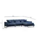 Γωνιακός καναπές Frido Right Navy Blue 190x308cm ed1779 - Image 2