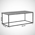 Τραπέζι σαλονιού Cosco μαύρο μάρμαρο μελαμίνη μεταλλικά πόδια 95x55x43εκ ed177 - Image 5