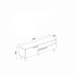 Έπιπλο τηλεόρασης Zera λευκό 150x35x50cm ed1799 - Image 2