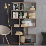 Βιβλιοθήκη Loto καρυδί χρώμα 90x20x156cm ed1806