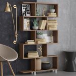 Βιβλιοθήκη Loto καρυδί χρώμα 90x20x156cm ed1806 - Image 4