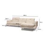Γωνιακός καναπές Frido Right μπεζ 190x308cm ed180 - Image 2