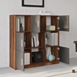 Ντουλάπι γραφείου Vario καρυδί ανθρακί μελαμίνη 119 9x37 6x121 8cm ed1811 - Image 4