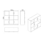 Ντουλάπι γραφείου Vario καρυδί ανθρακί μελαμίνη 119 9x37 6x121 8cm ed1811 - Image 2