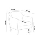 Πολυθρόνα Solo ανθρακί 71x84x77cm ed1816 - Image 2