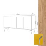 Μπουφέ Giallo μελαμίνη 140x40x94cm ed1825 - Image 2