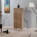 STELLA ΠΑΠΟΥΤΣΟΘΗΚΗ OAK ΜΕΛΑΜΙΝΗ 50x38xH135cm ed182