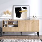 Μπουφέ Orela μελαμίνη oak 80x40x180cm ed1830 - Image 3