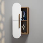 Ραφιέρα τοίχου Rose καρυδί λευκό μελαμίνη 35x22x60cm ed1839