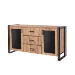 Μπουφέ Sinistra Atlantic Pine μαύρο χρώμα μελαμίνη 160x45xH80cm ed184 - Image 4