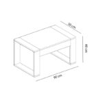 Τραπεζάκι σαλονιού Terni oak λευκό χρώμα μελαμίνη 90x50x40cm ed1857 - Image 2