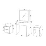 Τουαλέτα κρεβατοκάμαρας Nice άσπρο χρώμα 65x35x139cm ed185 - Image 2