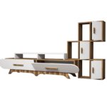 Έπιπλο τηλεόρασης Flora καρυδί λευκό μελαμίνη 205x36 8x50cm ed1863 - Image 3