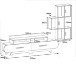 Έπιπλο τηλεόρασης Flora καρυδί λευκό μελαμίνη 205x36 8x50cm ed1863 - Image 2