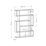 Βιβλιοθήκη Mito ανθρακί μόκα 110x25 5x161cm μελαμίνη ed1869 - Image 2