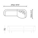 Γωνιακός καναπές Macaroon Fuchsia 273x160x70cm ed1870 - Image 2