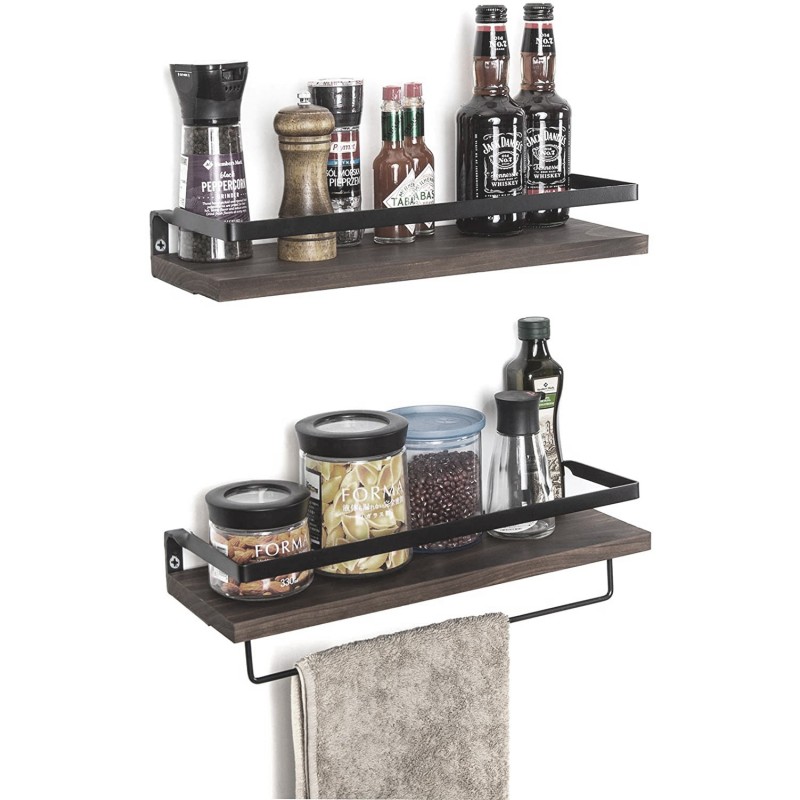 1878_0-800x800 Ραφιέρα Voe μαύρο καρυδί μελαμίνη μεταλλική βάση 40x2x7εκ ed1878 - Image 1