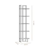 Βιβλιοθήκη Alice άσπρο μελαμίνη μεταλλικός σκελετός 45x22x180εκ ed1882 - Image 2