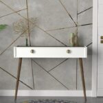 Κονσόλα Nadya λευκό καρυδί 120x35x90cm μελαμίνη ed1888
