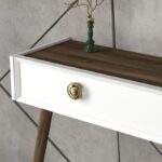 Κονσόλα Nadya λευκό καρυδί 120x35x90cm μελαμίνη ed1888 - Image 5