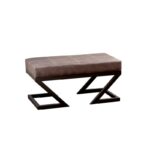 Σκαμπώ Fa ανθρακί ύφασμα μέταλλο 92x46x44cm ed1895 - Image 3