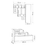 Έπιπλο εισόδου Vesty Oak μελαμίνη κρεμάστρα καθρέπτης 100x30x61εκ ed1897 - Image 2