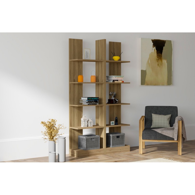 1906_0-800x800 Βιβλιοθήκη Ιkiz καρυδί μελαμίνη 100x25 8x187εκ ed1906 - Image 1