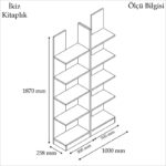 Βιβλιοθήκη Ιkiz καρυδί μελαμίνη 100x25 8x187εκ ed1906 - Image 2