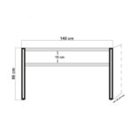 Κονσόλα Cosmo μέταλλο μελαμίνη 140x35x80cm ed190 - Image 2