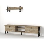 Έπιπλο TV Antonio χρώματος καρυδί 180x31 5x46 8cm ed1921 - Image 4