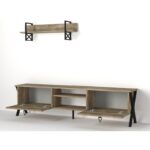 Έπιπλο TV Antonio χρώματος καρυδί 180x31 5x46 8cm ed1921 - Image 3