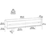 Έπιπλο τηλεόρασης Fiona καρυδί λευκό χρώμα 180x35x51 2cm ed1924 - Image 4